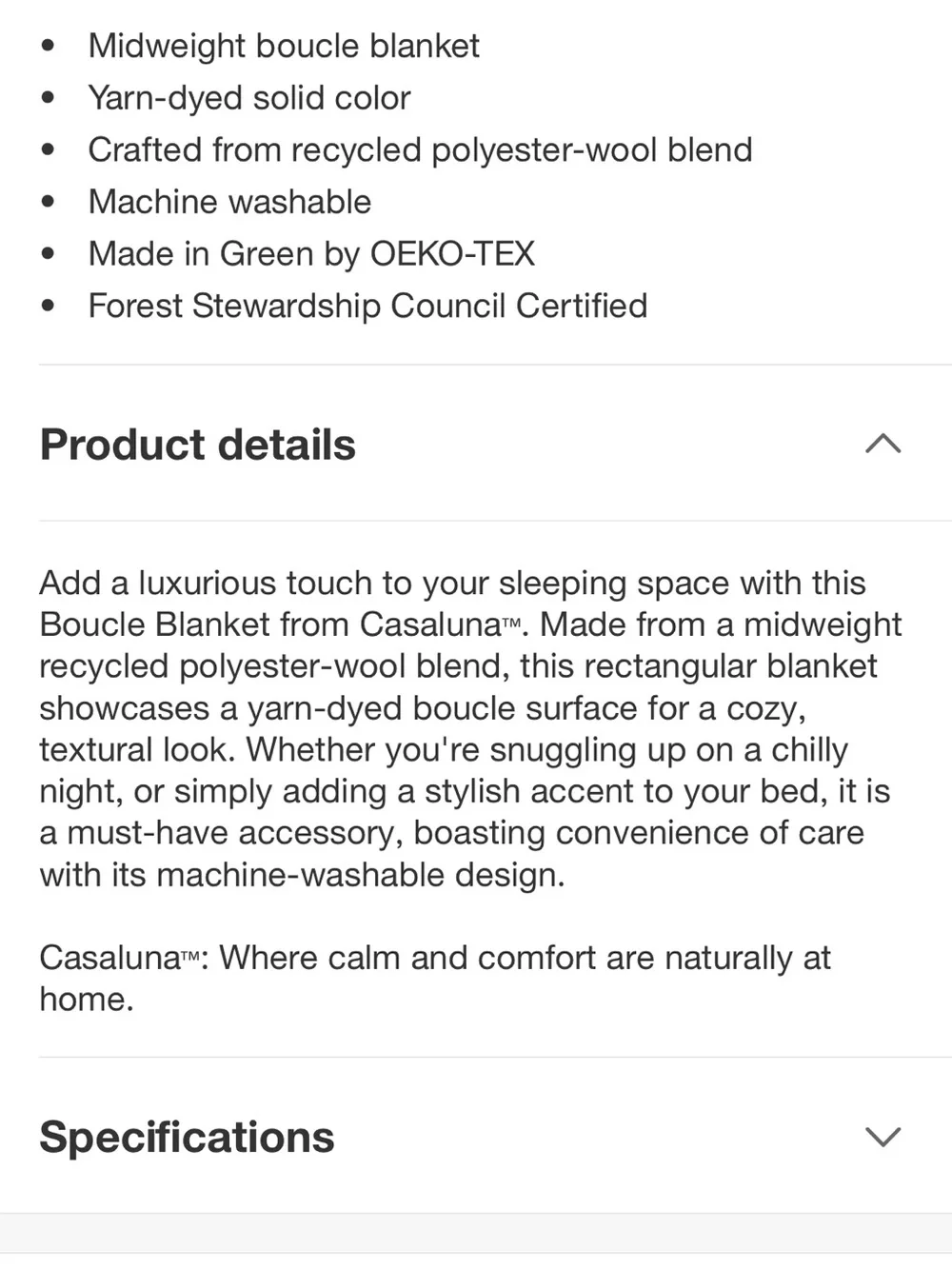 Casaluna King Bouclé Blanket Warm